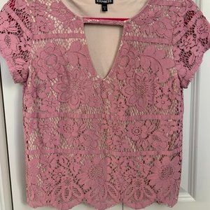 Express Lace Keyhole Top